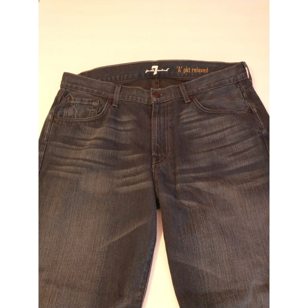 7 For Mankind Jeans A‎ Pocket Blue Relaxed 36x29